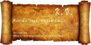 Korényi Veturia névjegykártya